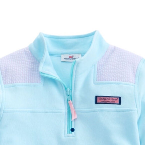 Vineyard Vines Marthas Vineyard Girl’s Seersucker Shoulder Shep Shirt - Picture 13 of 13